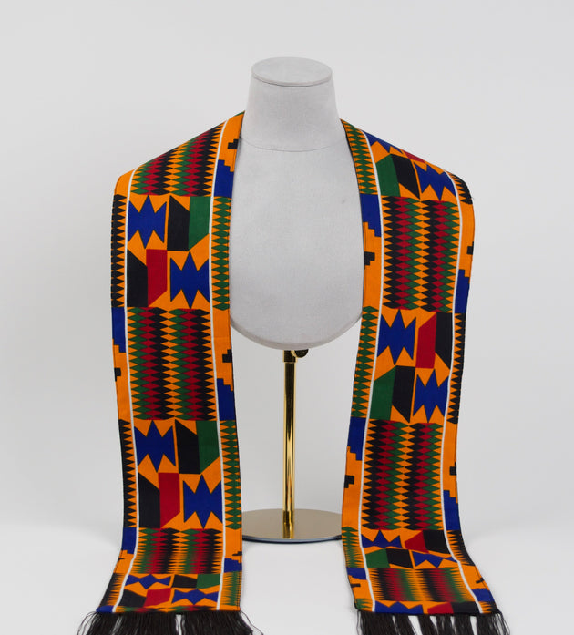 Heritage Collection African Print Graduation Sash - Multicolor Block Print