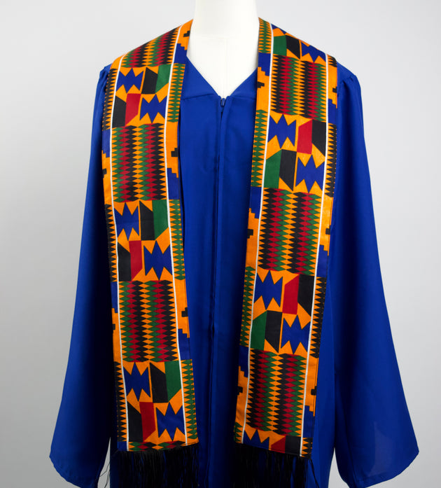Heritage Collection African Print Graduation Sash - Multicolor Block Print