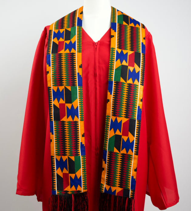 Heritage Collection African Print Graduation Sash - Multicolor Block Print