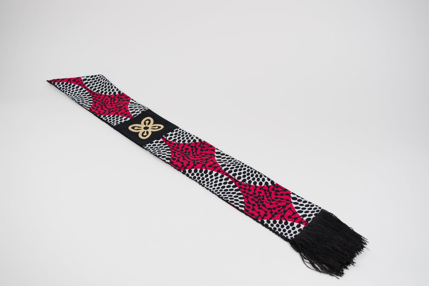 Honors Collection African Print Graduation Sash w/ Adinkra Embroidery - BESE SAKA (Affluence, Power, Abundance, Unity)
