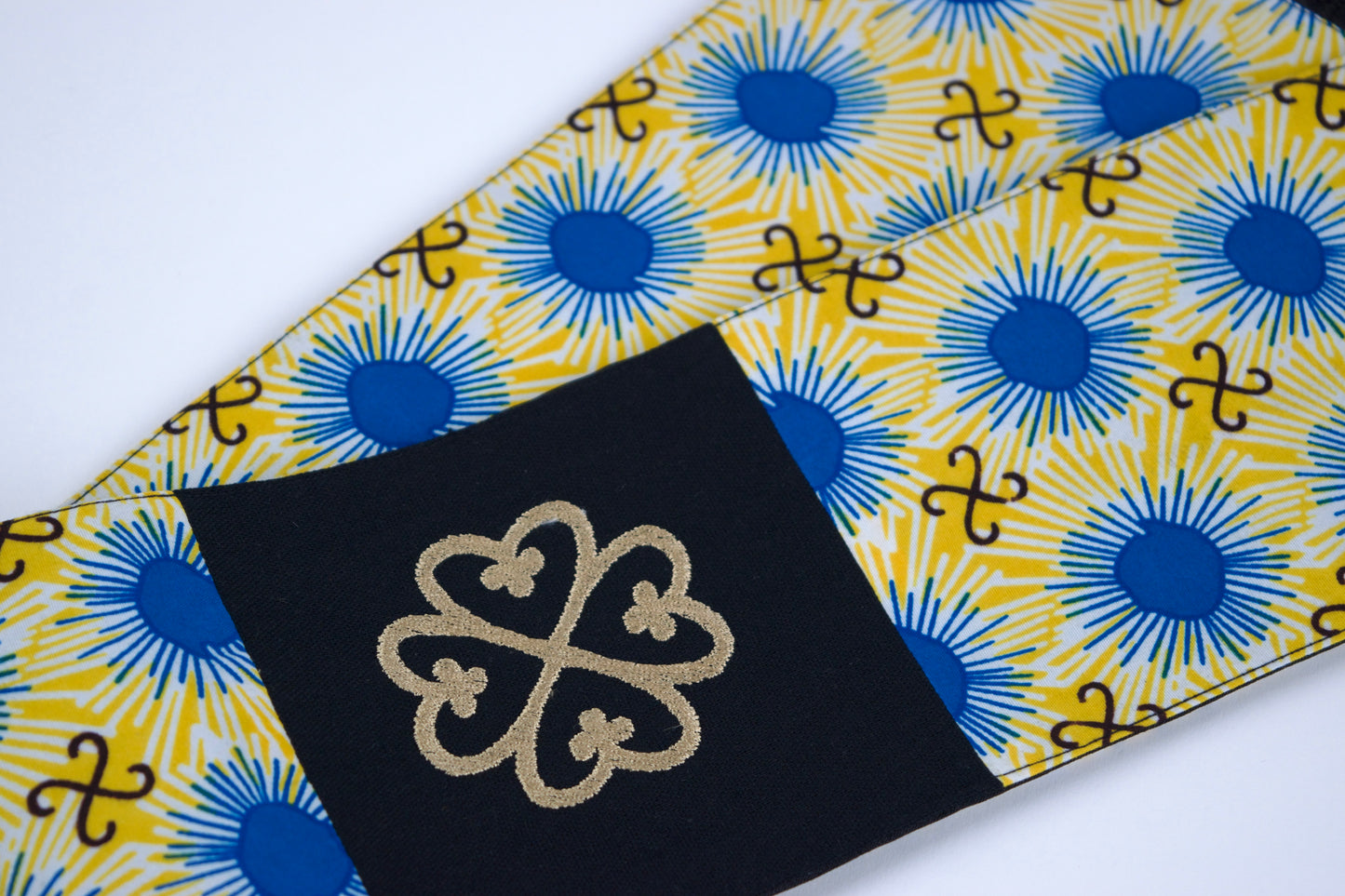 Honors Collection African Print Graduation Sash w/ Adinkra Embroidery - NYAME DUA (God's Presence & Protection)