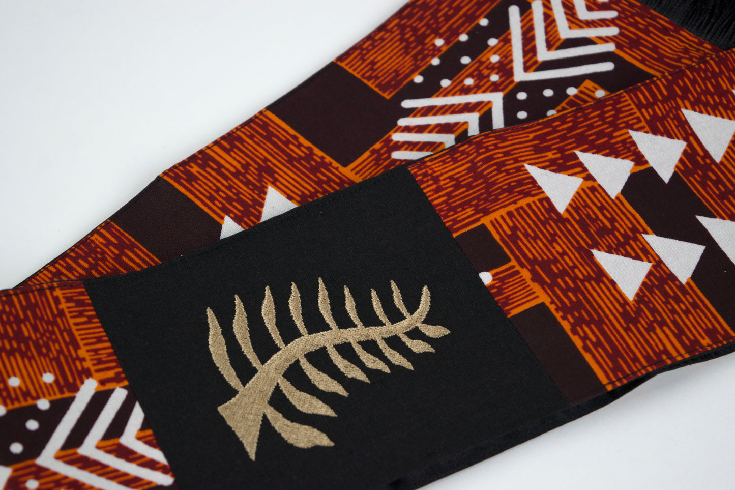 Honors Collection African Print Graduation Sash w/ Adinkra Embroidery - NYAME NTI (Faith & Trust in God)