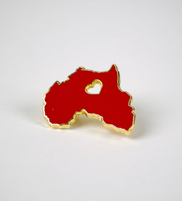 I Heart Africa Pin - Red