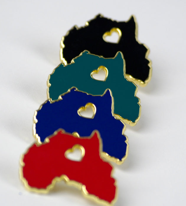 I Heart Africa Pin - Red