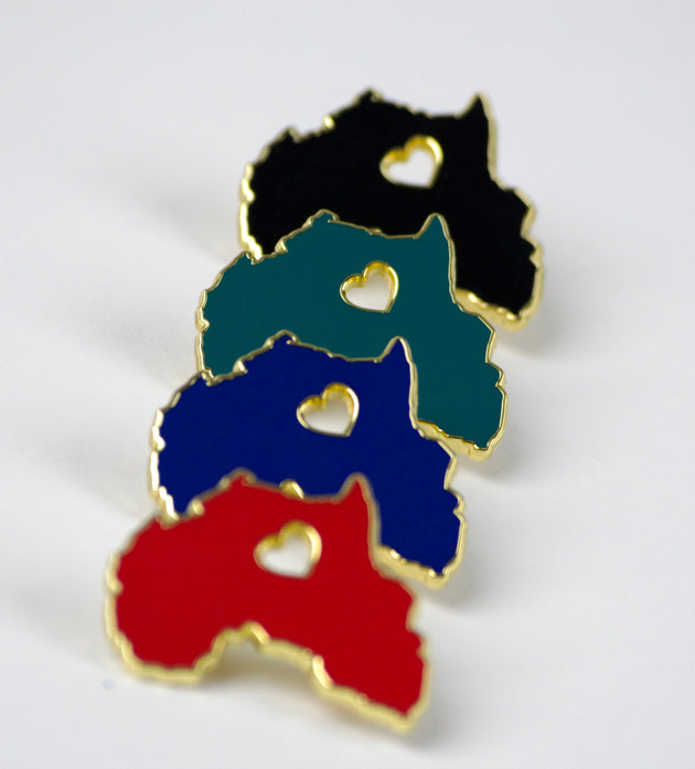 I Heart Africa Pin - Black