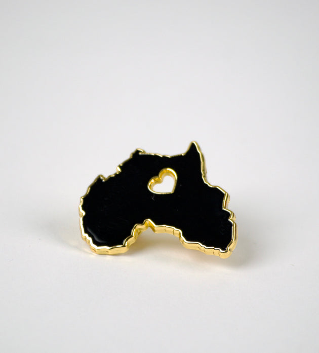 I Heart Africa Pin - Black