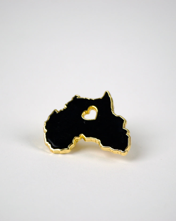 I Heart Africa Pin - Black
