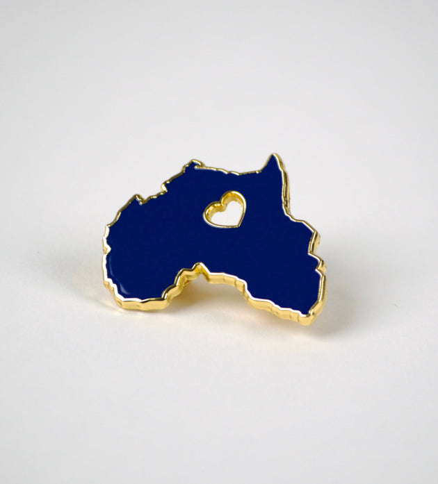 I Heart Africa Pin - Blue