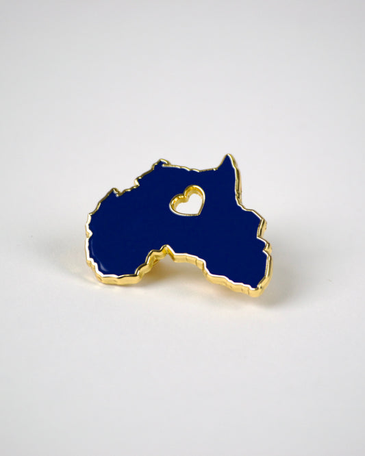 I Heart Africa Pin - Blue