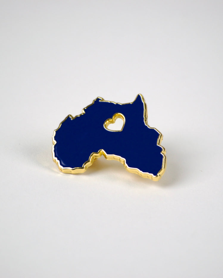 I Heart Africa Pin - Blue