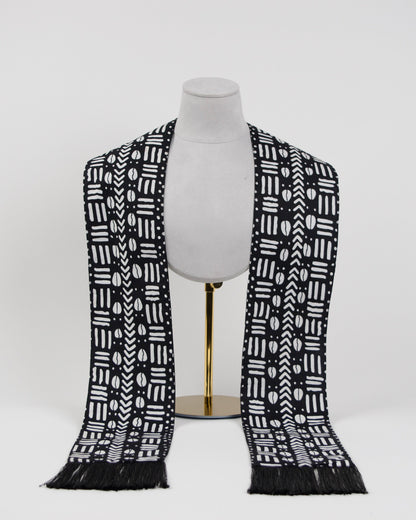 Heritage Collection African Print Graduation Sash - Black and White Print