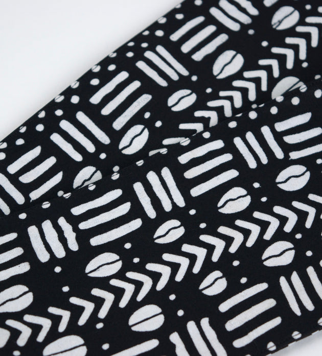 Heritage Collection African Print Graduation Sash - Black and White Print