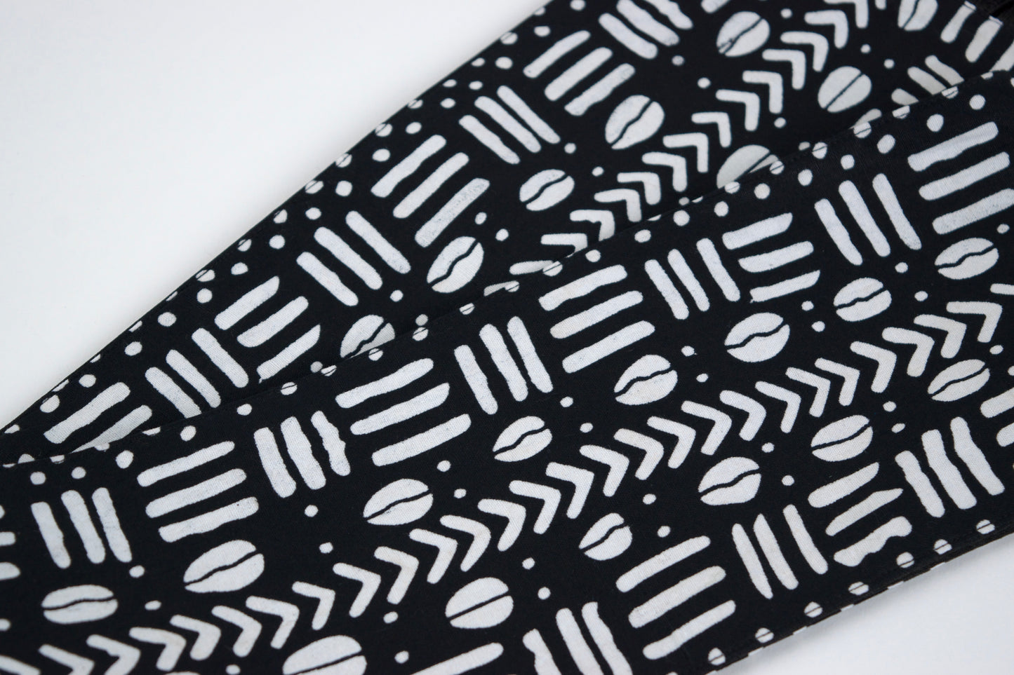Heritage Collection African Print Graduation Sash - Black and White Print