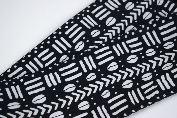 Heritage Collection African Print Graduation Sash - Black and White Print