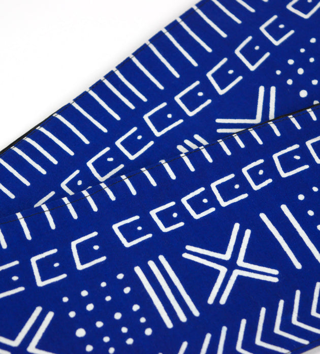 Heritage Collection African Print Graduation Sash - Blue and White Print