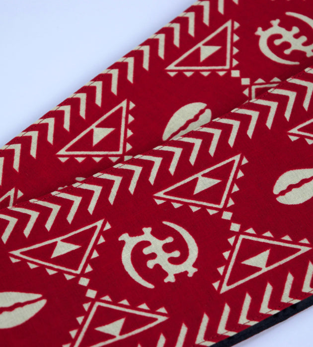 Heritage Collection African Print Graduation Sash - Red and White Print