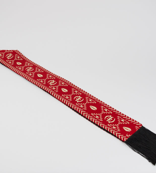Heritage Collection African Print Graduation Sash - Red and White Print