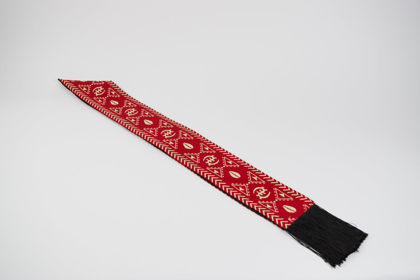 Heritage Collection African Print Graduation Sash - Red and White Print