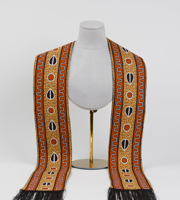 Heritage Collection African Print Graduation Sash - Almond Print