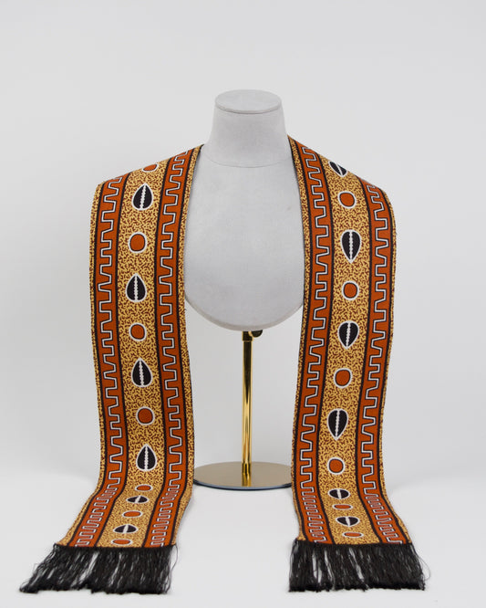 Heritage Collection African Print Graduation Sash - Almond Print