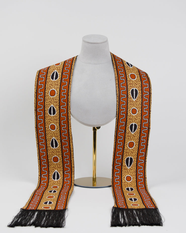 Heritage Collection African Print Graduation Sash - Almond Print