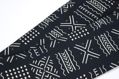 Heritage Collection African Print Graduation Sash - Black and White w/ Xs Print