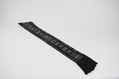 Heritage Collection African Print Graduation Sash - Black and White w/ Xs Print