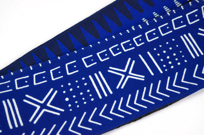 Heritage Collection African Print Graduation Sash - Two Pattern Blue and White Print