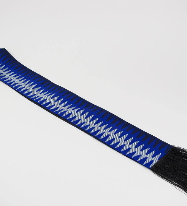 Heritage Collection African Print Graduation Sash - Two Pattern Blue and White Print