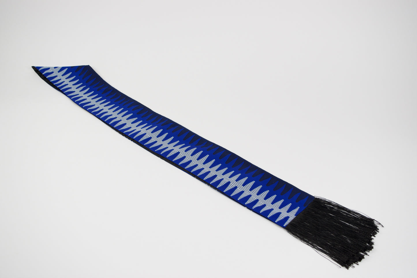 Heritage Collection African Print Graduation Sash - Two Pattern Blue and White Print