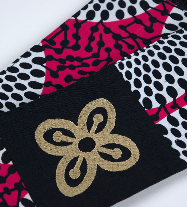 Honors Collection African Print Graduation Sash w/ Adinkra Embroidery - BESE SAKA (Affluence, Power, Abundance, Unity)