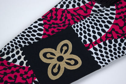 Honors Collection African Print Graduation Sash w/ Adinkra Embroidery - BESE SAKA (Affluence, Power, Abundance, Unity)