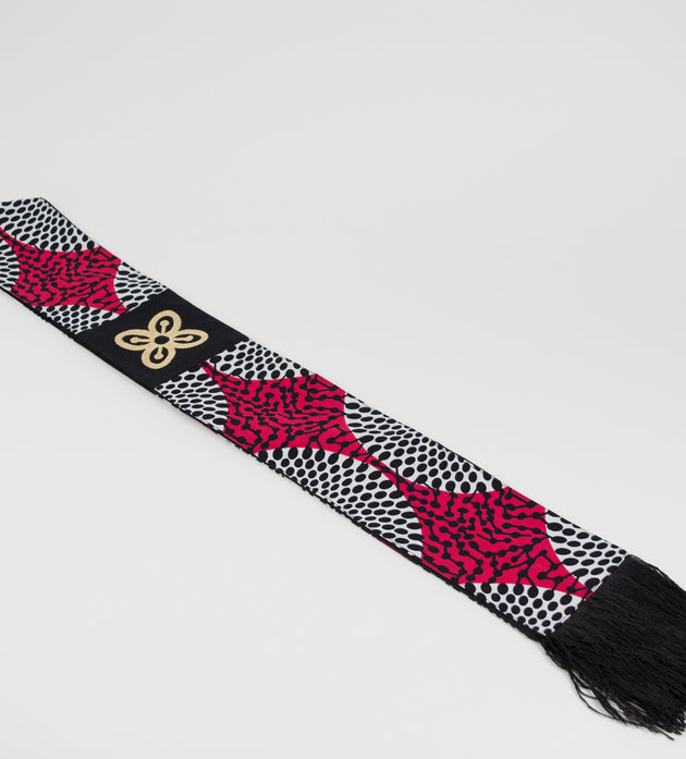 Honors Collection African Print Graduation Sash w/ Adinkra Embroidery - BESE SAKA (Affluence, Power, Abundance, Unity)