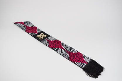 Honors Collection African Print Graduation Sash w/ Adinkra Embroidery - BESE SAKA (Affluence, Power, Abundance, Unity)