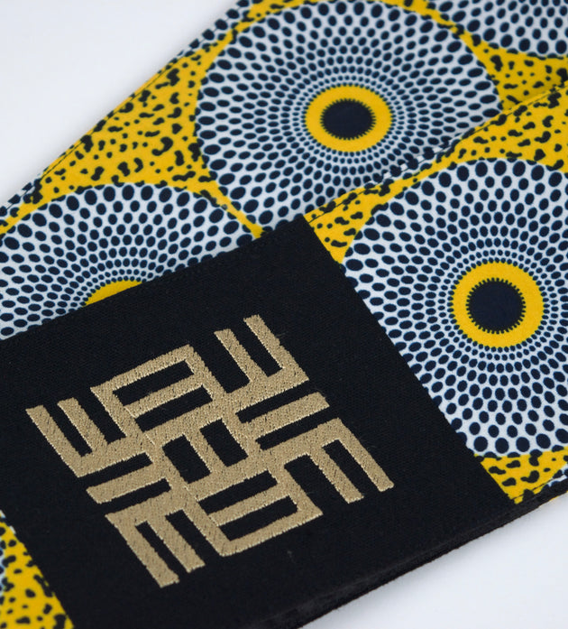 Honors Collection African Print Graduation Sash w/ Adinkra Embroidery - NEA ONNIM (Knowledge, Life-long Education)