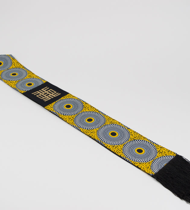 Honors Collection African Print Graduation Sash w/ Adinkra Embroidery - NEA ONNIM (Knowledge, Life-long Education)