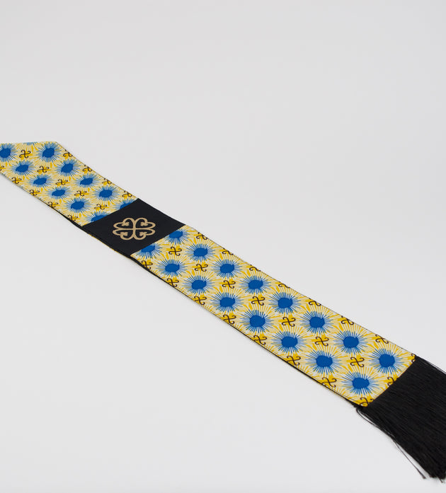 Honors Collection African Print Graduation Sash w/ Adinkra Embroidery - NYAME DUA (God's Presence & Protection)