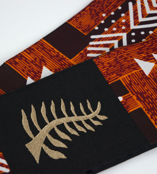 Honors Collection African Print Graduation Sash w/ Adinkra Embroidery - NYAME NTI (Faith & Trust in God)